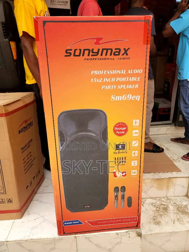 Original Sonymax Double 15inches Pa System 9000w Bigger Battery