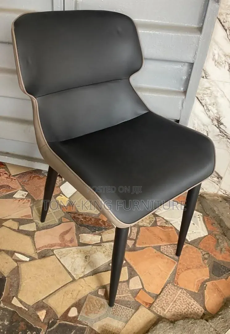 Kitchen Dining Chair With High Backrest, Soft Padded With Metal Legs
