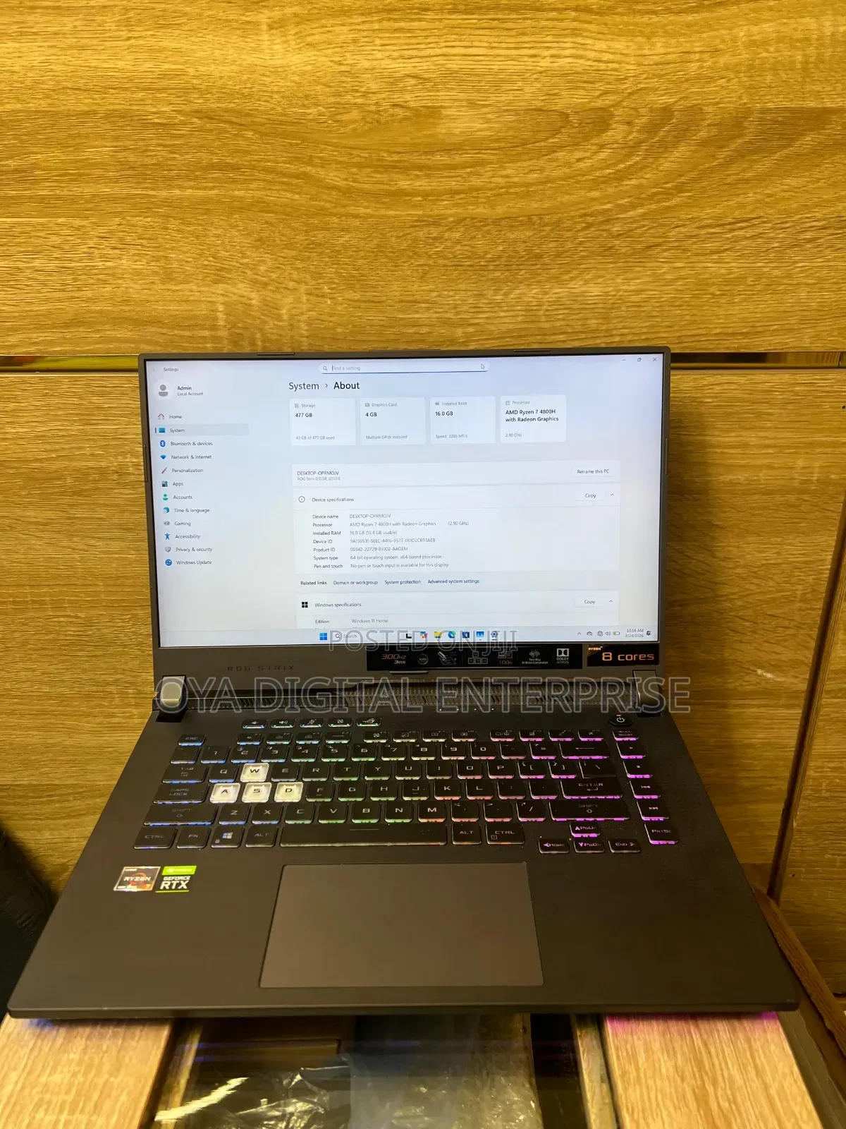 Laptop Asus ROG Strix G15 16GB AMD Ryzen 7 SSD 512GB