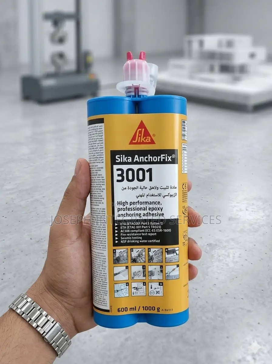 600 Ml Cartridge of Sika AnchorFix-3001, Two-Component Epoxy Adhesive