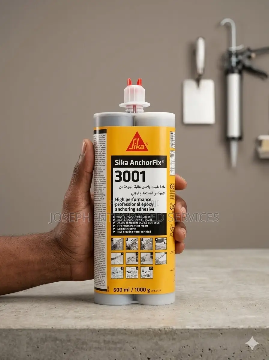 600 Ml Cartridge of Sika AnchorFix-3001, Two-Component Epoxy Adhesive