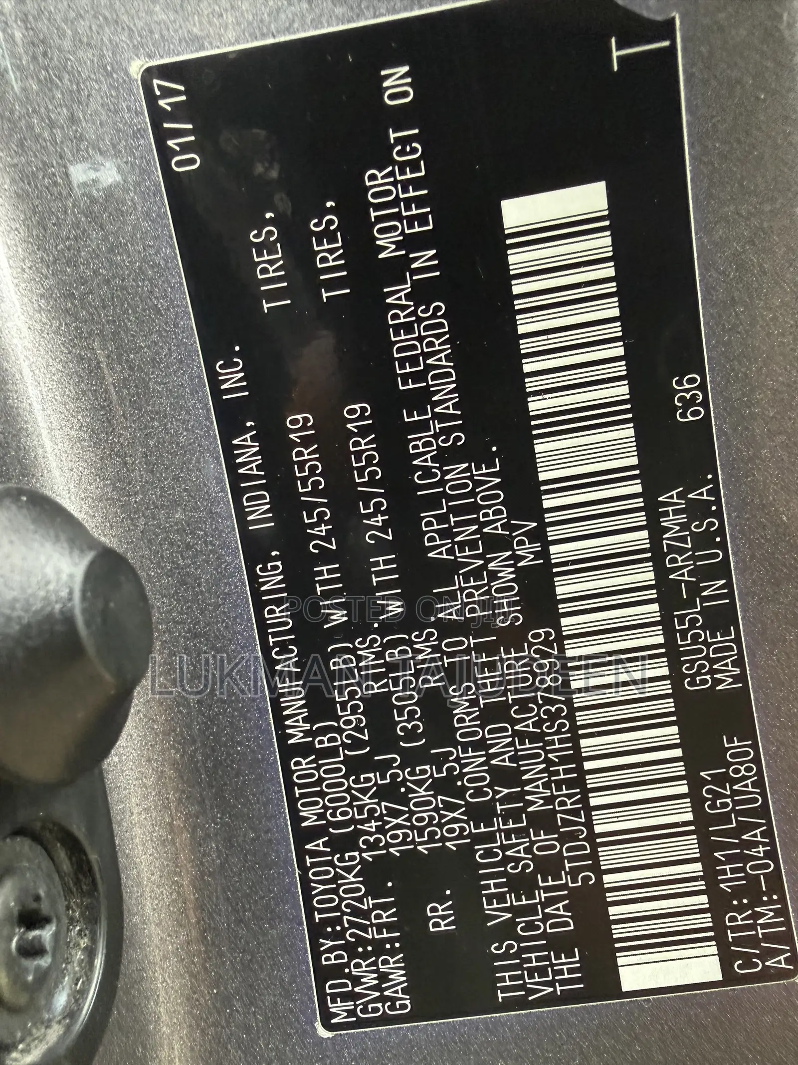 Toyota Highlander SE 4x4 V6 (3.5L 6cyl 8A) 2017 Gray