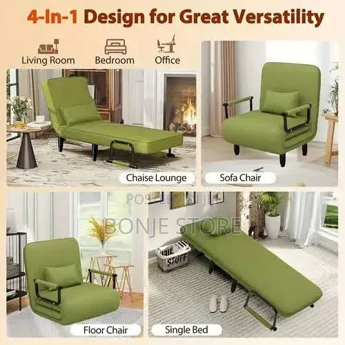 Single Person 3-Way Sofa Bed, Foldable Sofa Seat, Single,