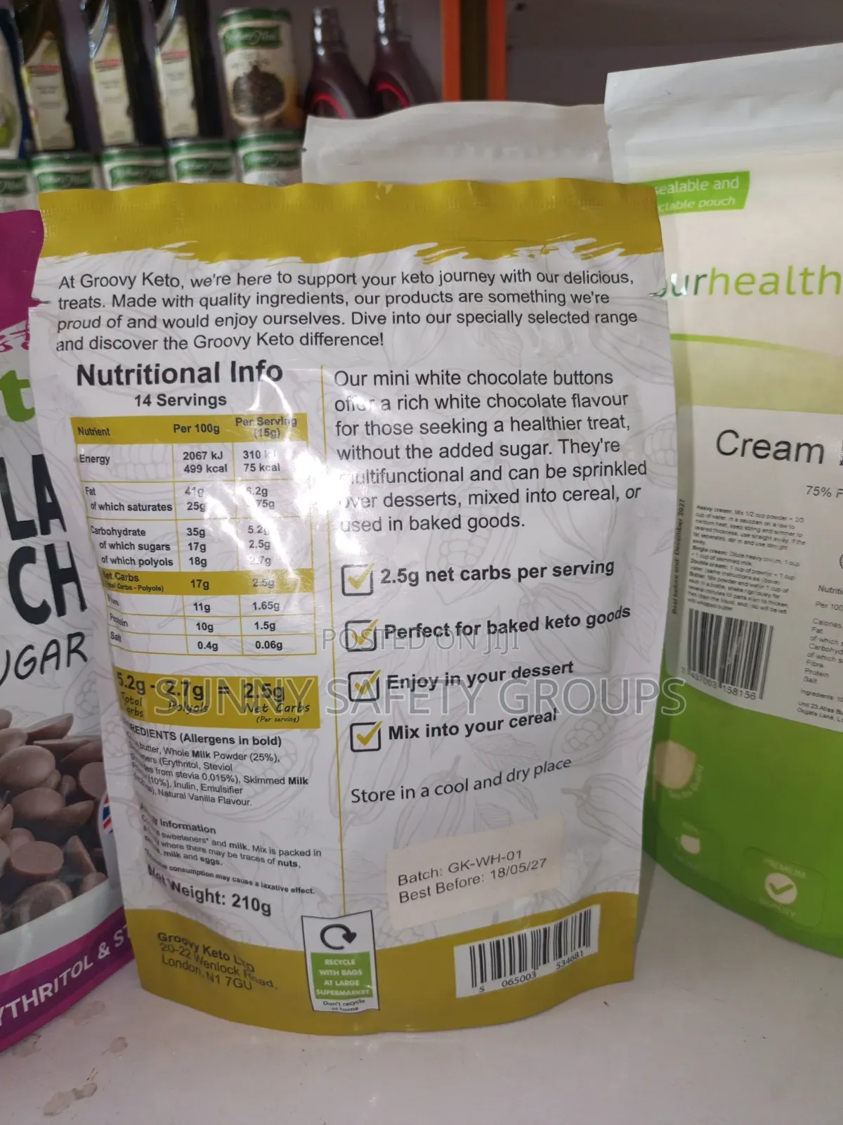 Groovy White Chocolate Diabetic and Keto Diet Friendly