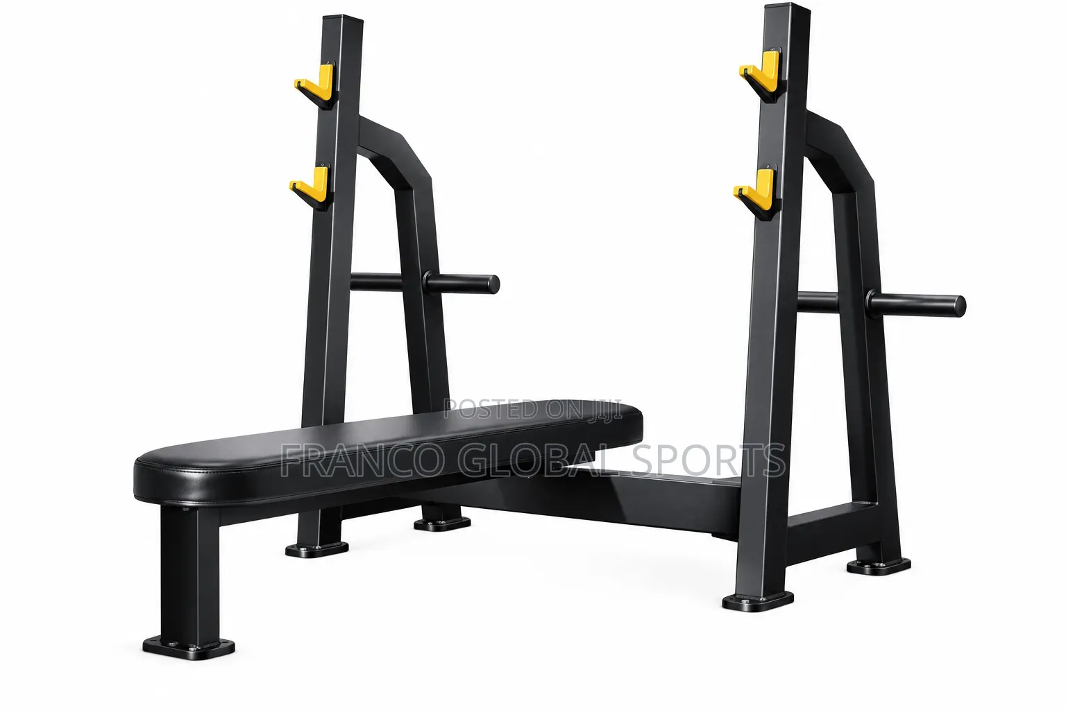American Fitness Commercial Flat Weight Bench With Black Steel