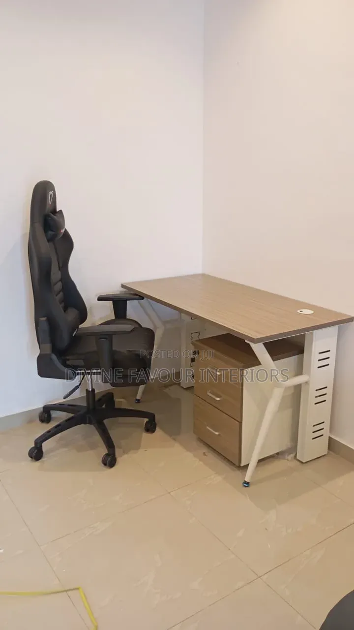 Office Desk With All Black Furgle Chair
