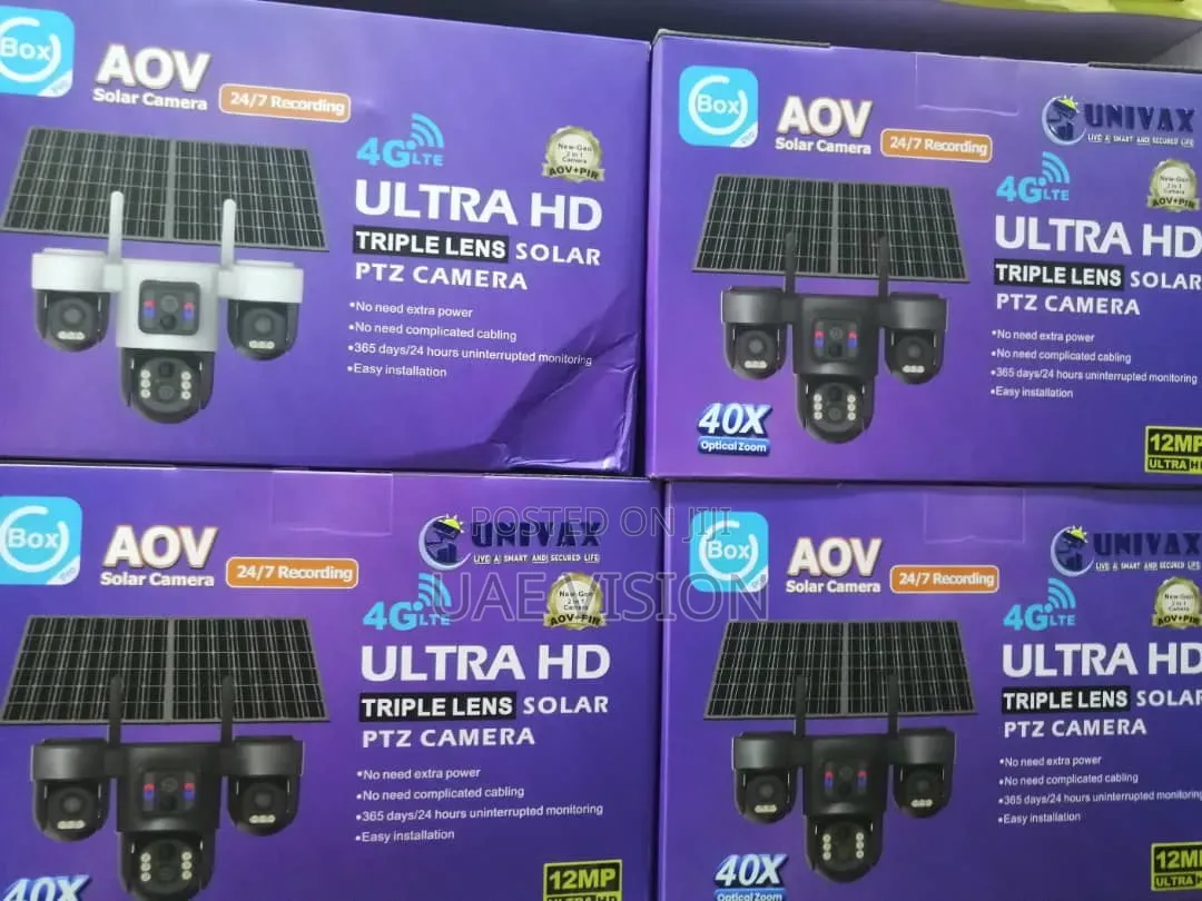 Ubox 3 Lens Solar Camera HD With Sim Card High Quality