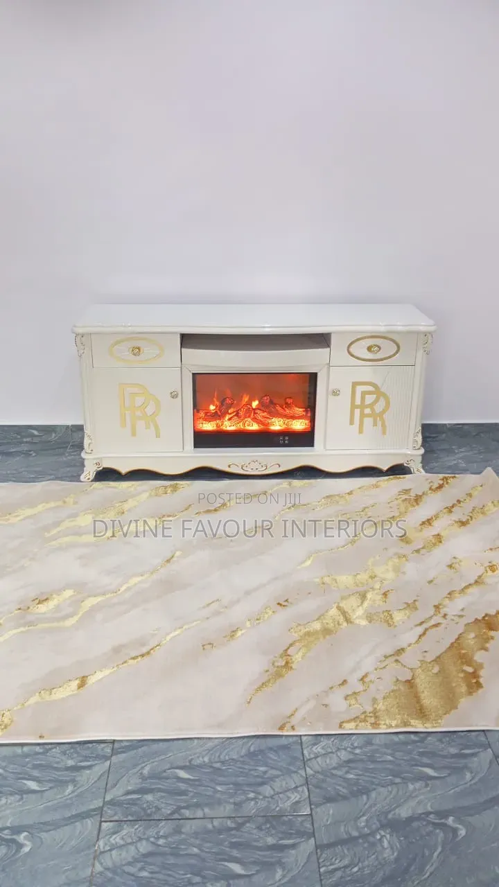 Royal Crafted Television Stand With Electric Fire Display