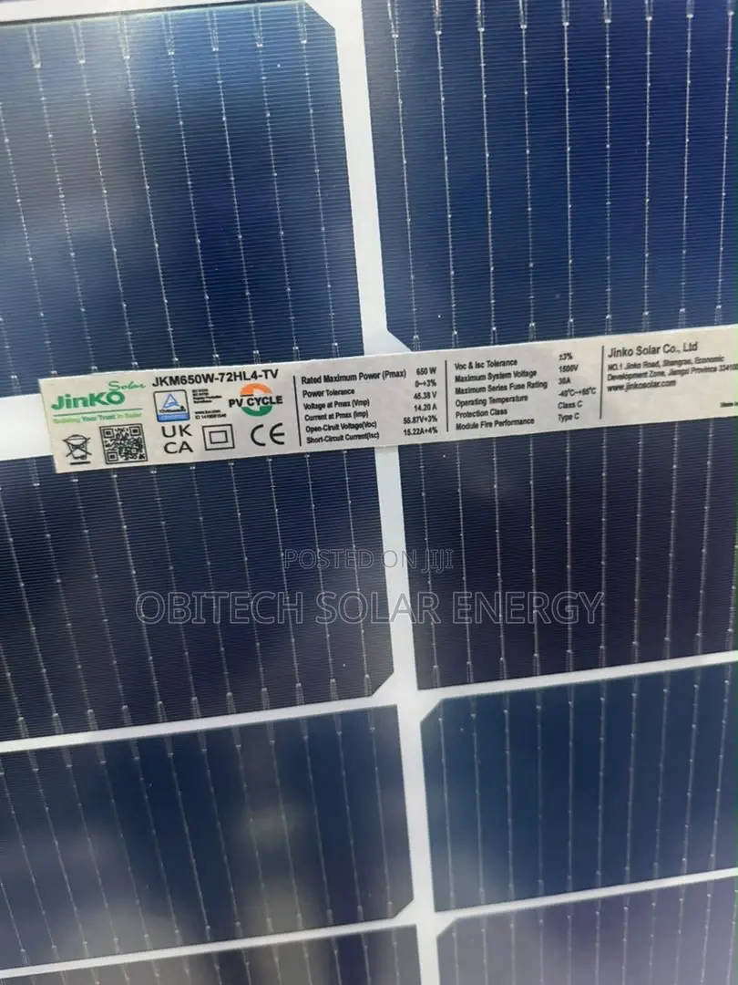 Jinko 650W All Black Monocrystalline Solar Panel – Brand New