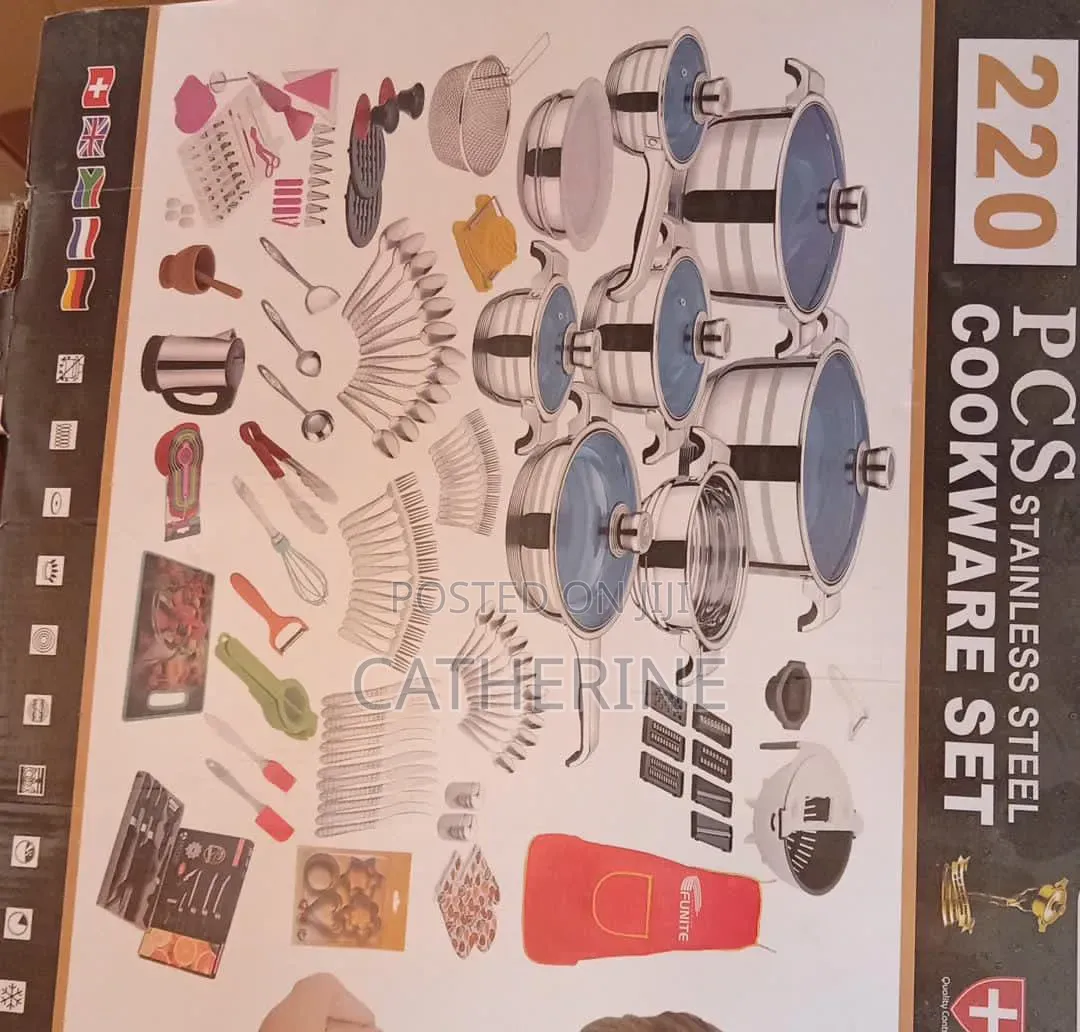 FUNITE 220-Piece Stainless Steel Cookware Utensil Set