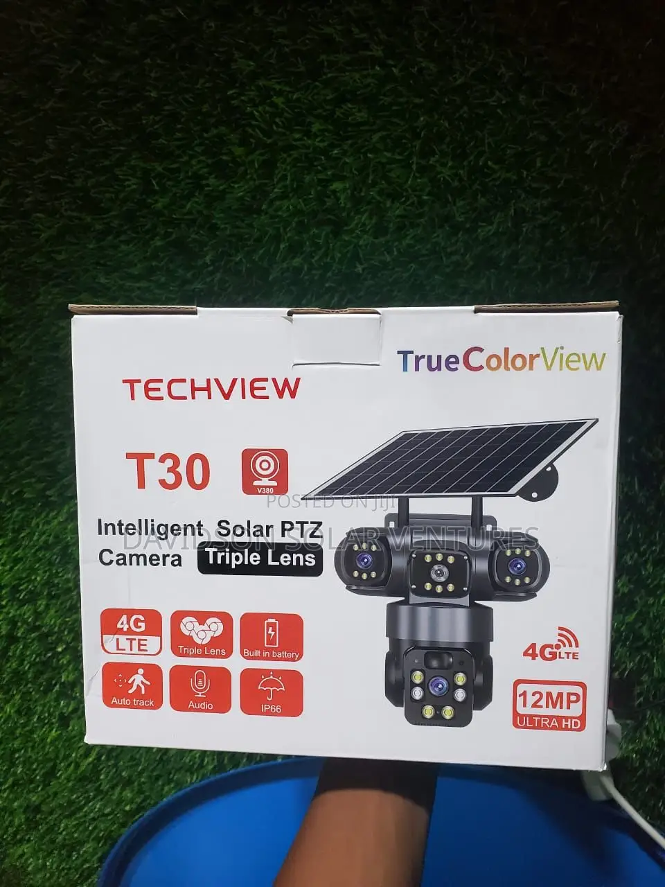 Triple Lens T30 V380 PTZ Solar Camera