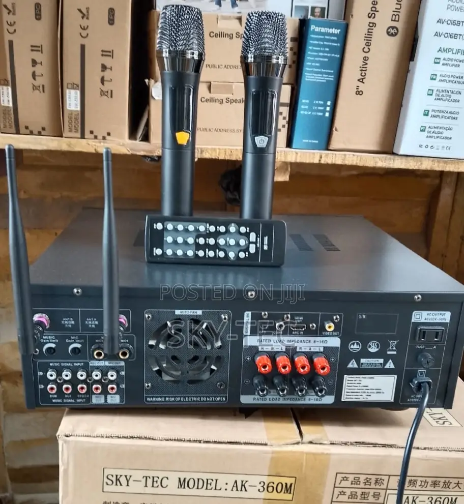 Original Sky-Tec Table Power Amplifier 2handle Wireless Mic 3000watts