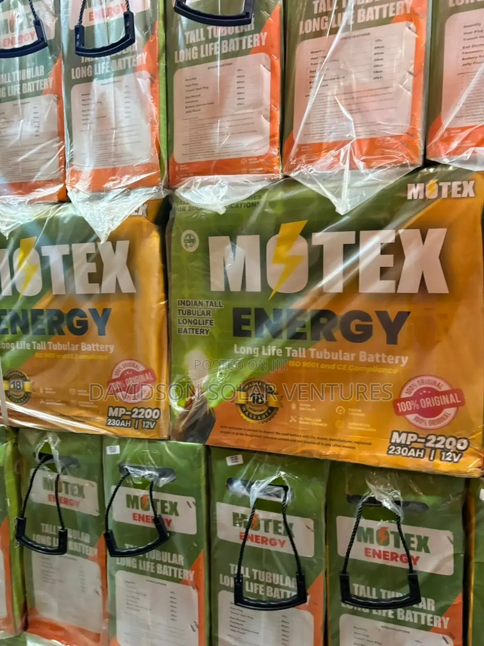12v 230Ah Motex Energy Tall Tubular Solar Battery