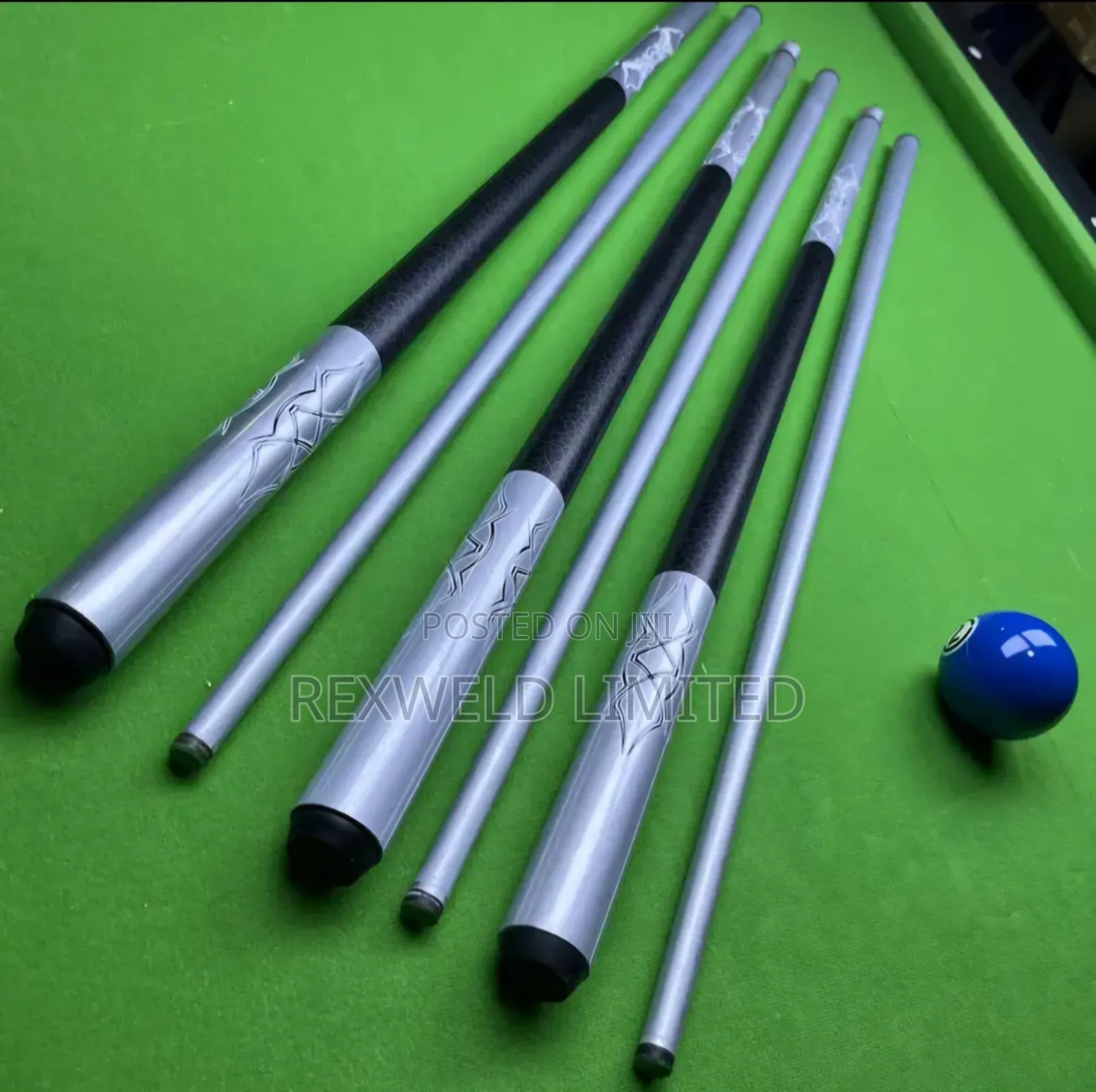 Silver Carbon Fiber Snooker Pool Cue Stick