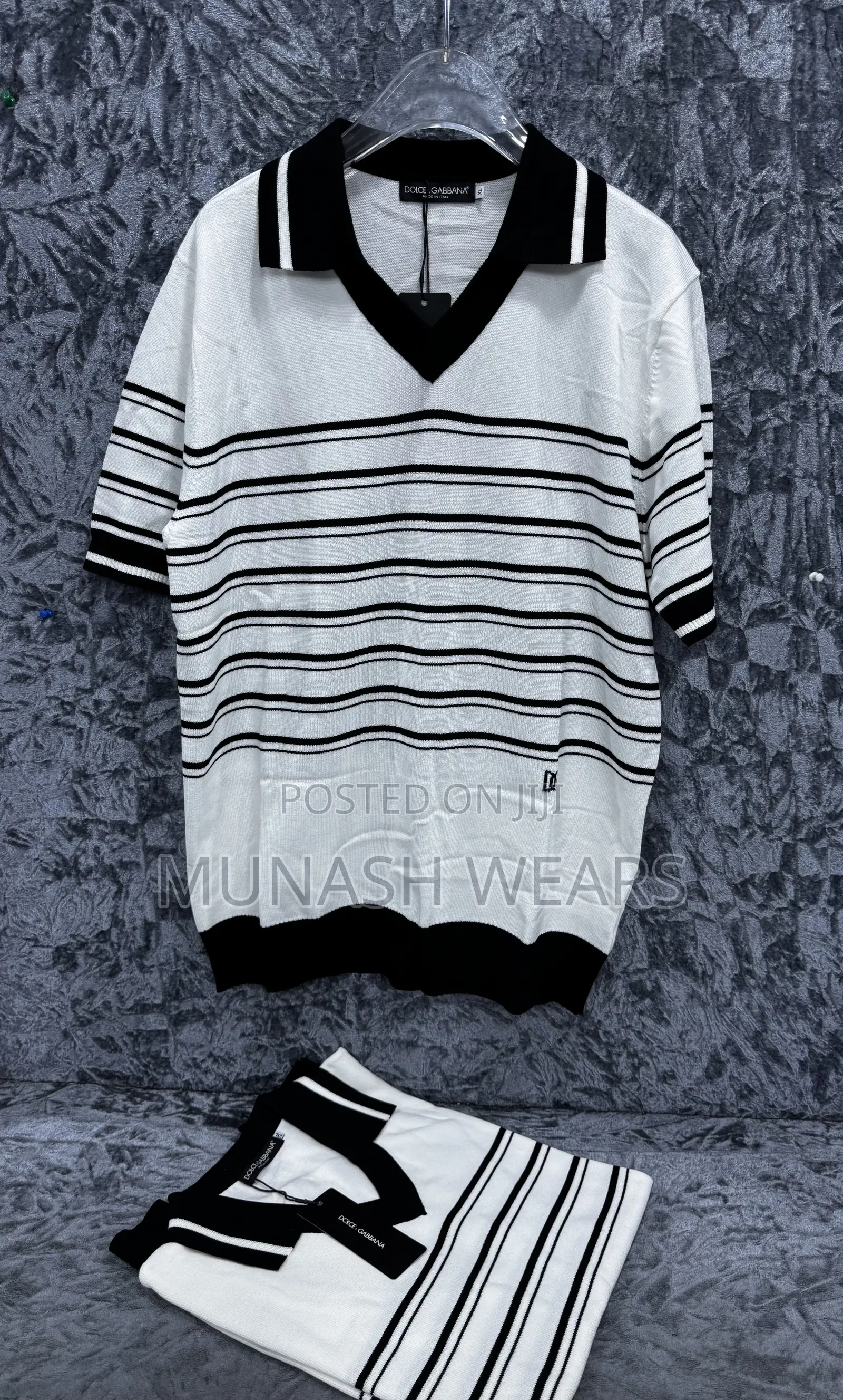 Dolce Gabbana Polo M-3xl White Stripe