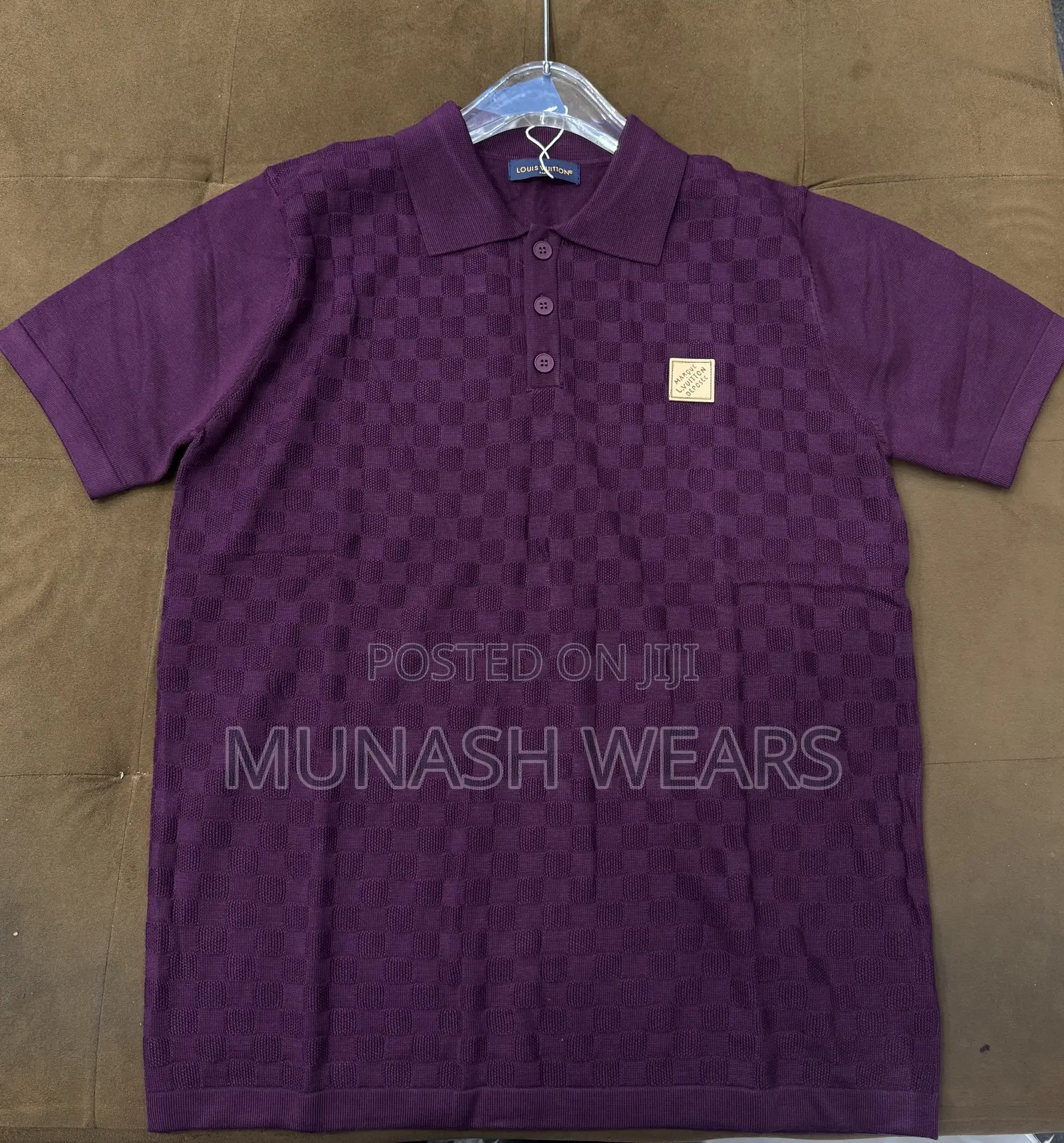 Louis Vuitton Wine Color Collar Polo M-3xl
