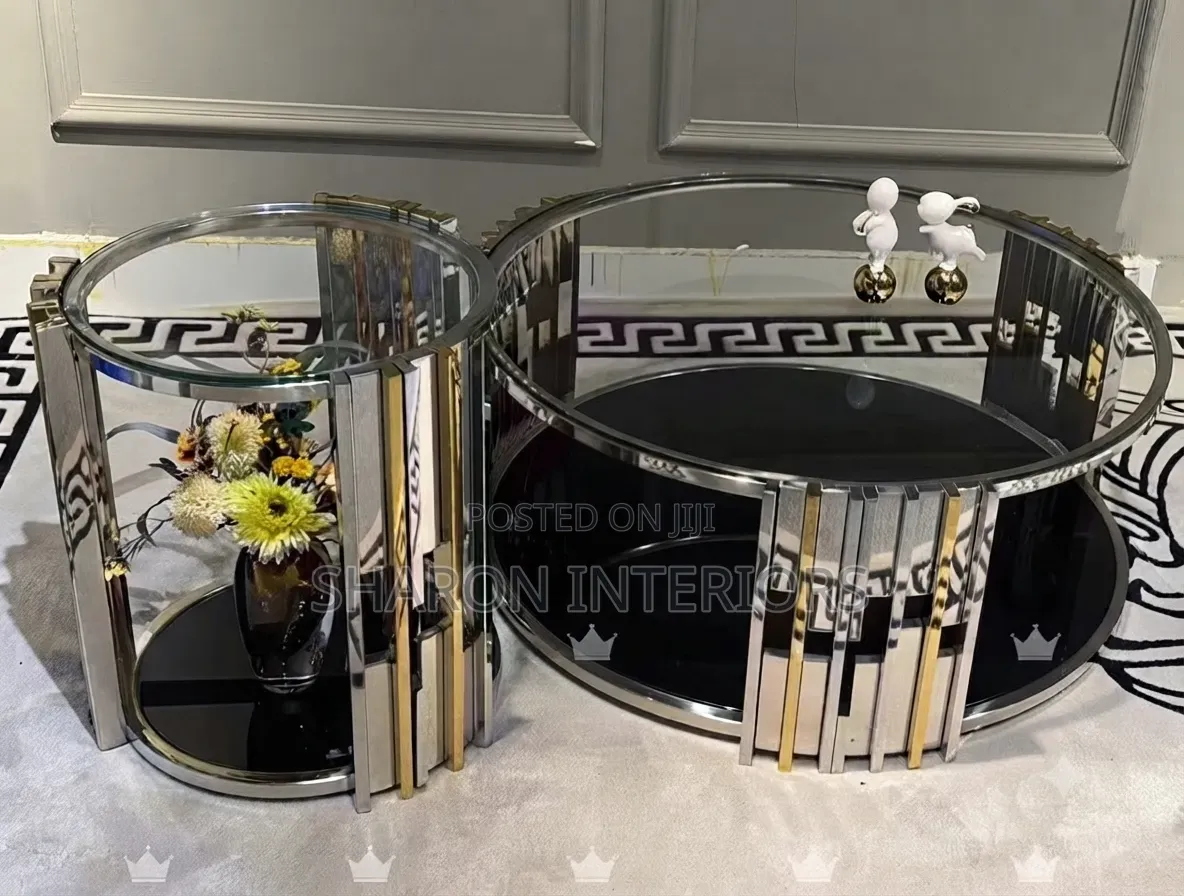 Luxury 2-Piece Round Center Table Set