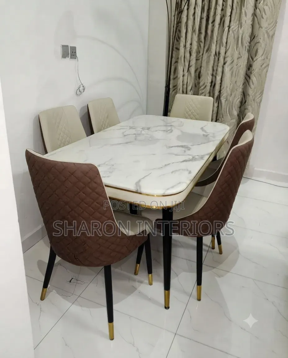 Luxury 6-Seater Marble Dining Set