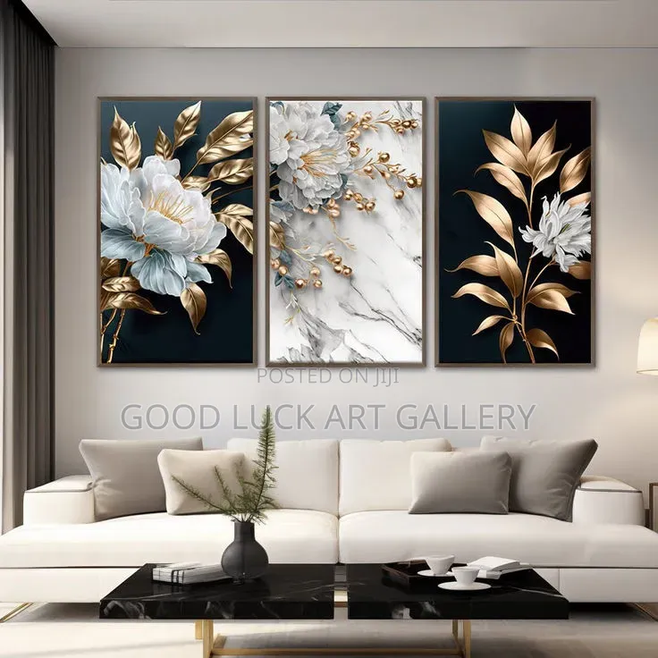 3 Piece Set of Abstract Flowers
