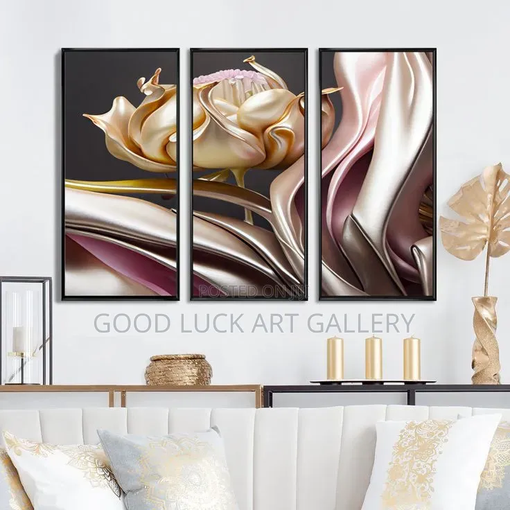 3 Piece Set of Abstract Flowers