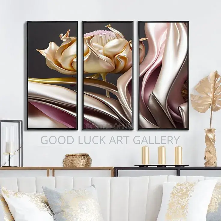 3 Piece Set of Abstract Flowers