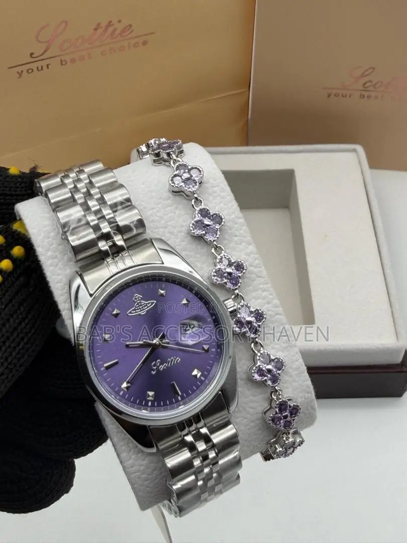Scottie Ladies Chain Watch With Bracelet