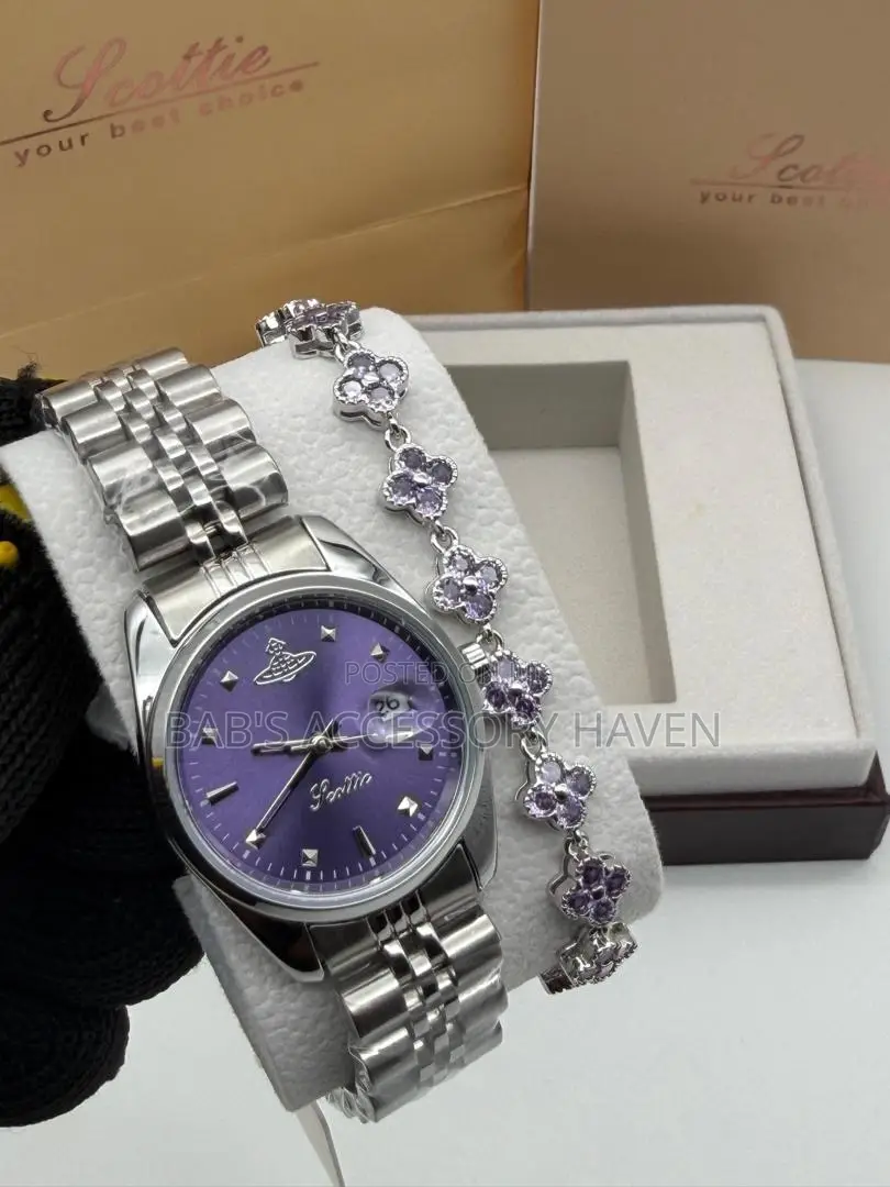 Scottie Ladies Chain Watch With Bracelet