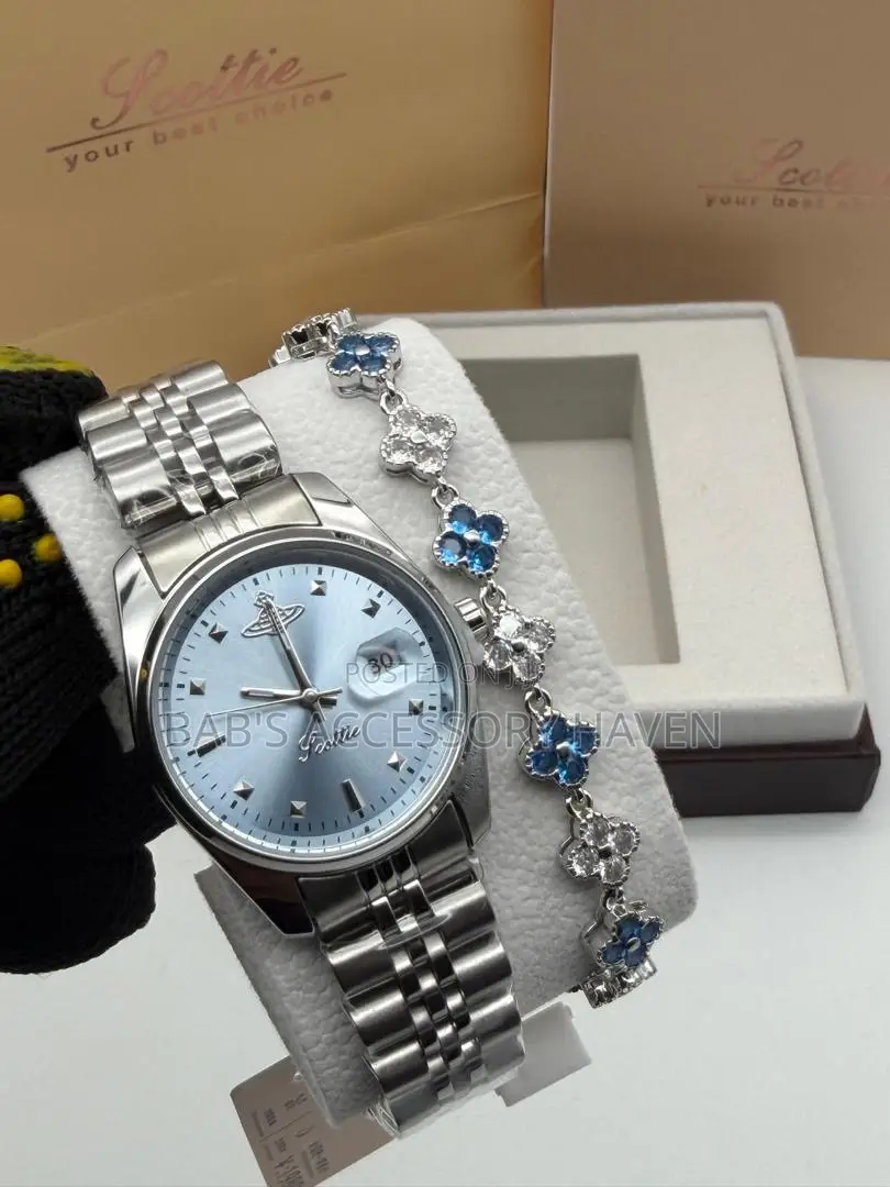 Scottie Ladies Chain Watch With Bracelet