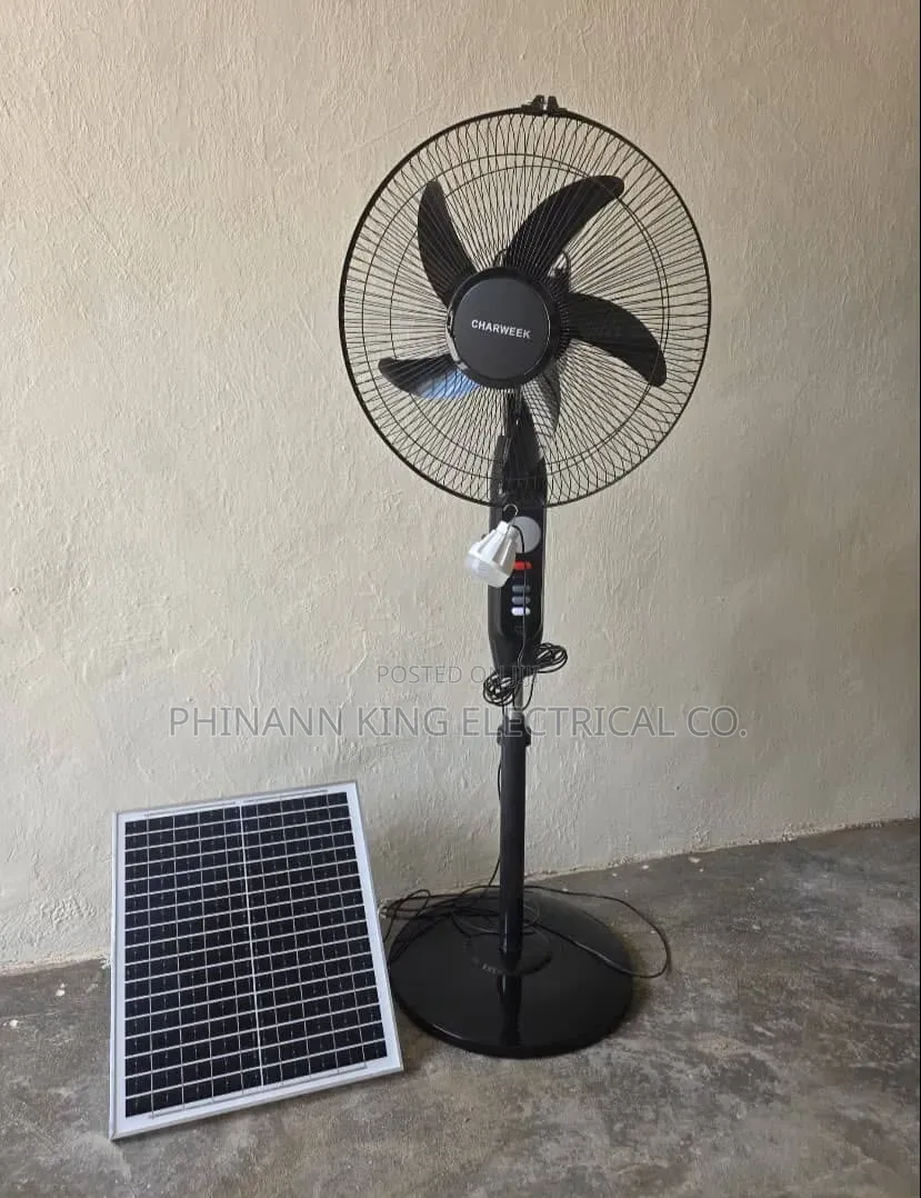 Charweek Solar Rechargeable Standing Fan