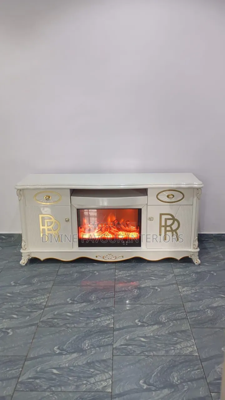 Royal TV Stand With Drawers/Electric Fireplace