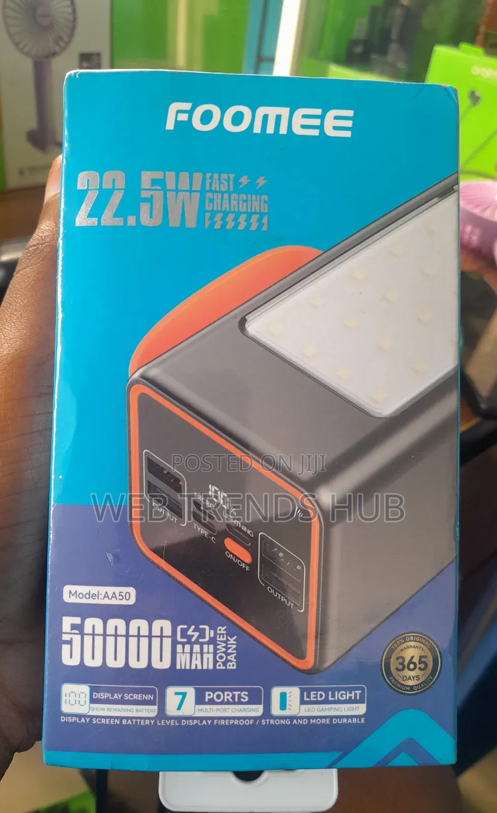 Foomee 50,000mAh Heavy Duty Powerbank - Type-C in Out + LED Light