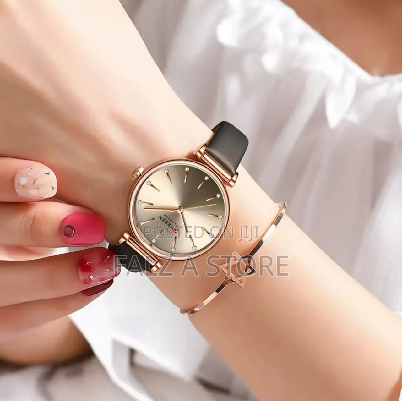 Curren Feminine Leather Wristwatch (Battery Power )