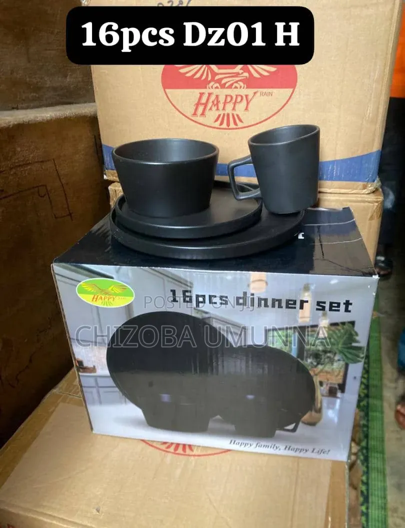 16 PCS Dinner Sets Black