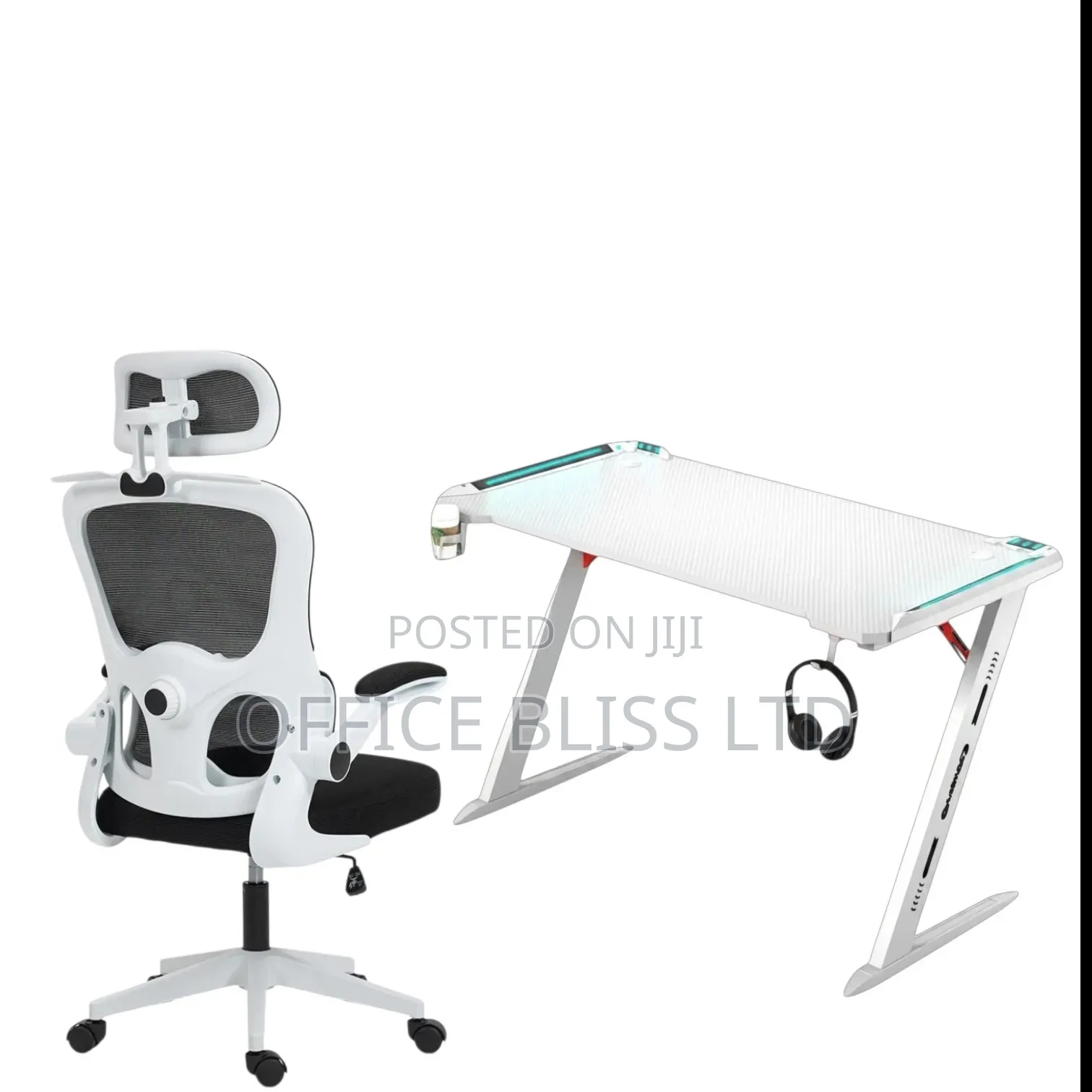 A Set of Z RGB Light Table Ergonomic Design Office Chair