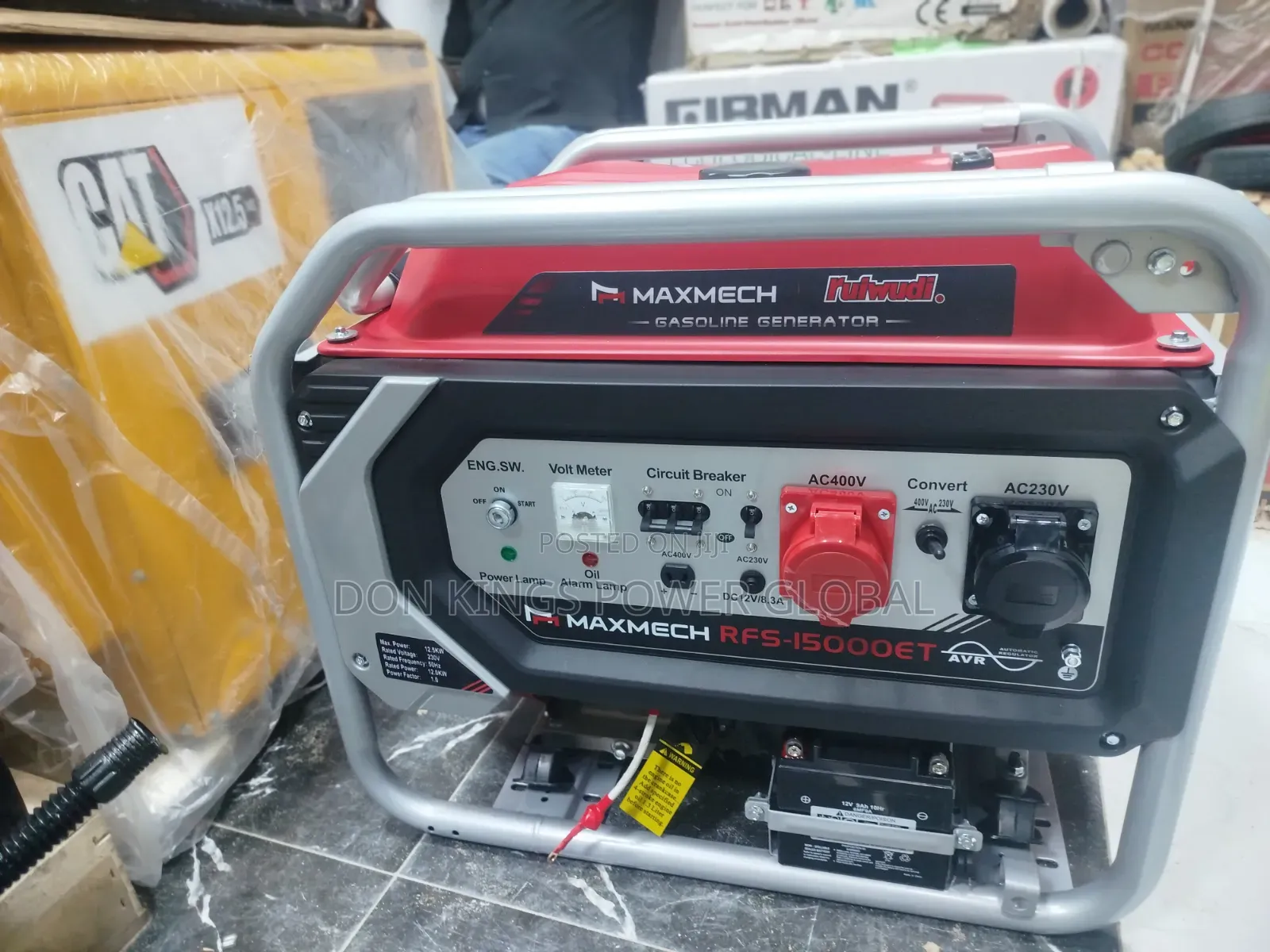 MAXMECH RFS 15000 ET 12.5KVA Heavy-Duty 3-Phase Generator