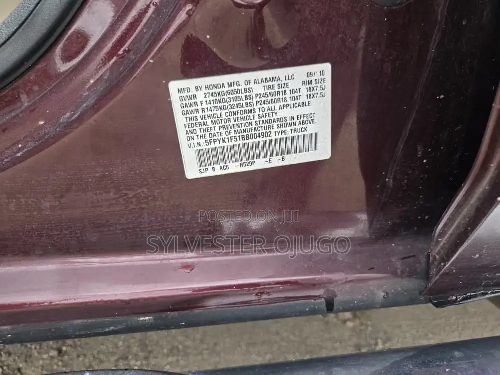 Honda Ridgeline 2011 Burgundy