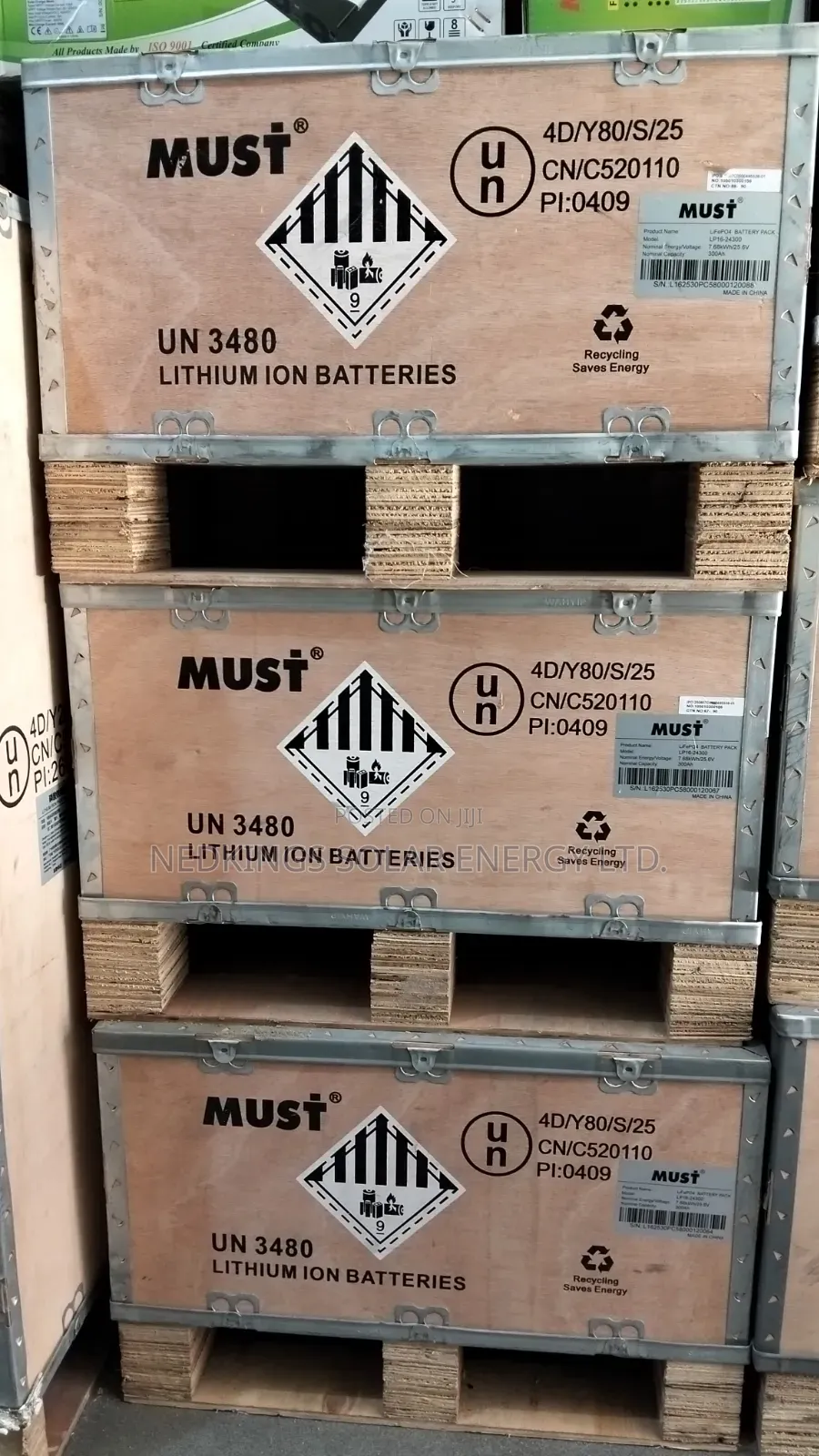 7.6kwh 24v Must Lithium Battery