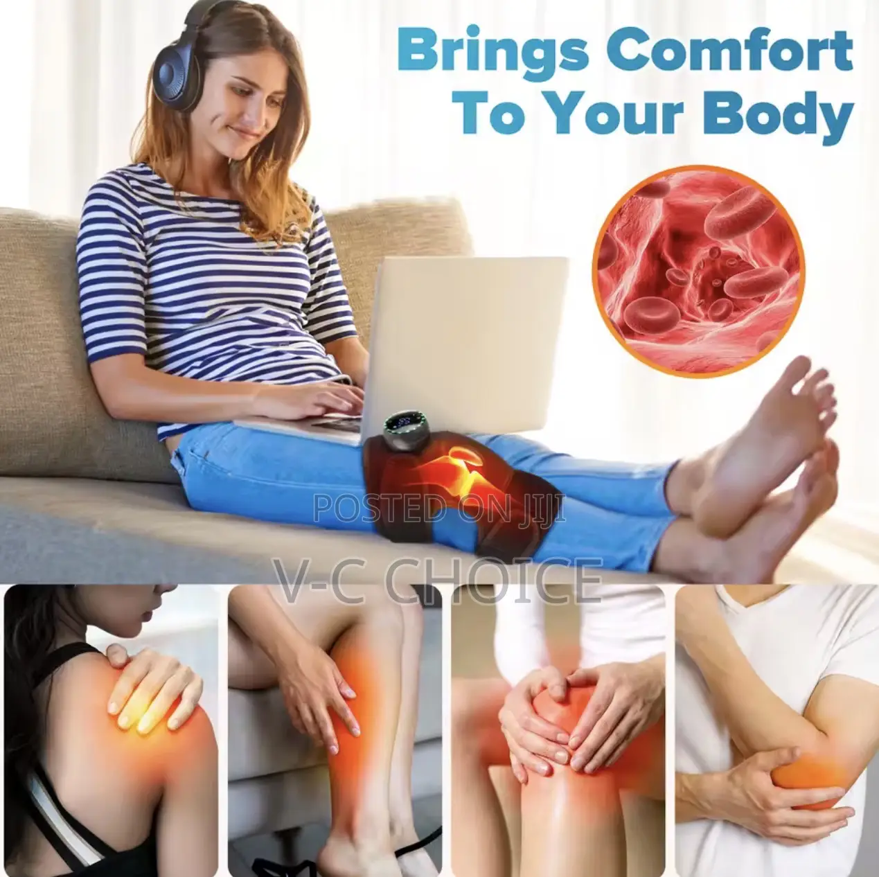 Electric Heating Knee Pad Hot Compress Cordless Massager