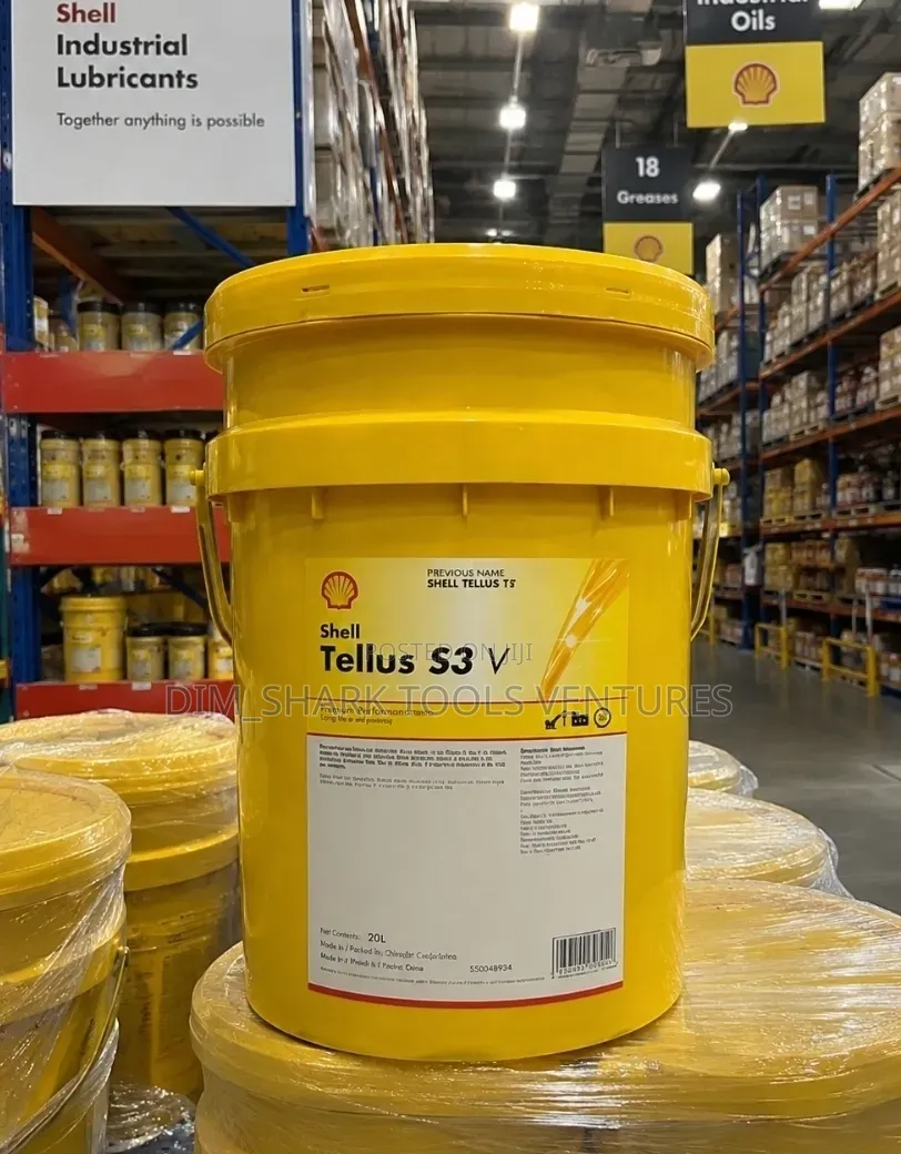 20-Liter Yellow Pail of Shell Tellus S3 v Industrial Hydraulic Fluid