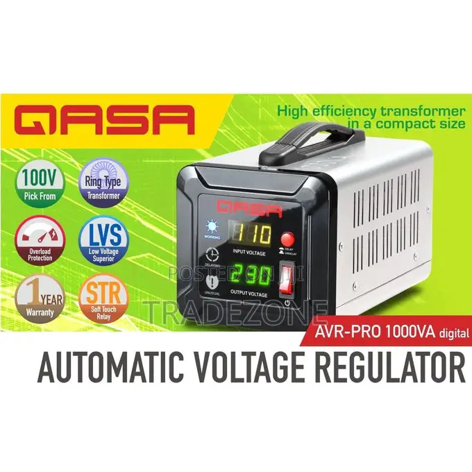Qasa 1000W AVR-PRO 1000VA Digital Stabilizer