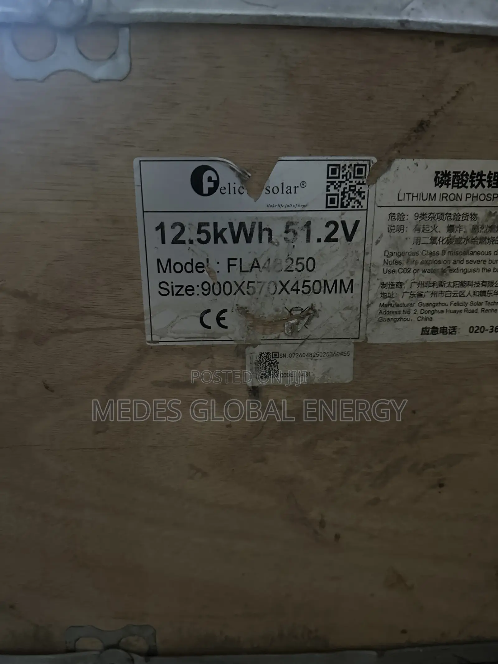 12.5kwh 51.2v Felicity Lithium Ion Battery