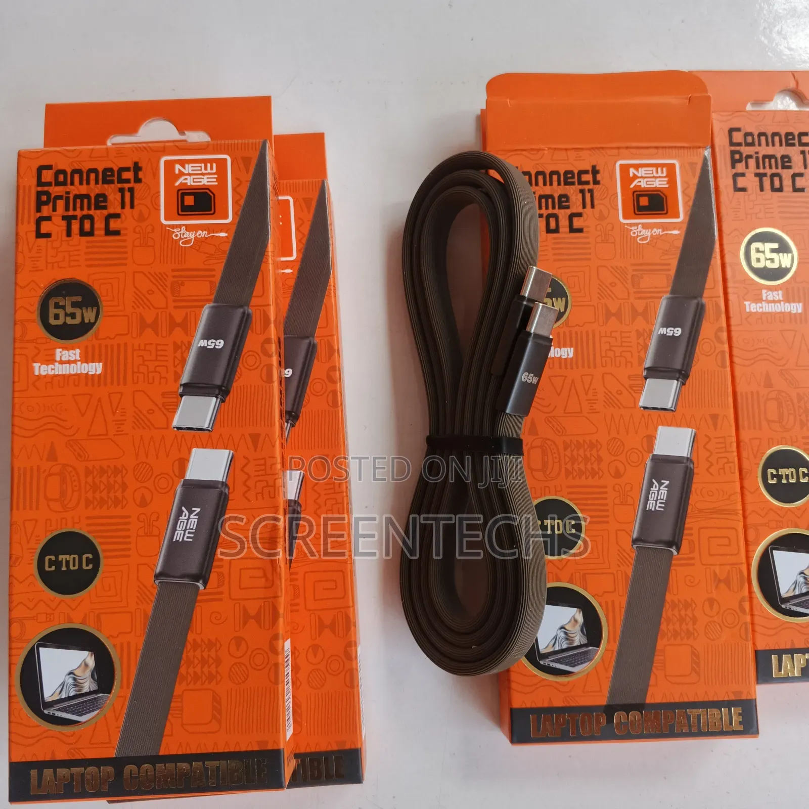 Original New Age 65W USB TYPE-C to TYPE-C Cord for Phones and Laptops