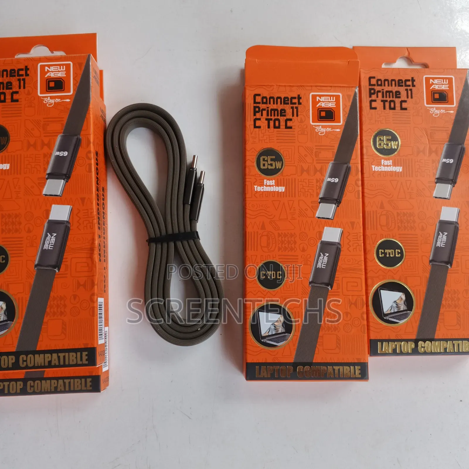 Original New Age 65W USB TYPE-C to TYPE-C Cord for Phones and Laptops