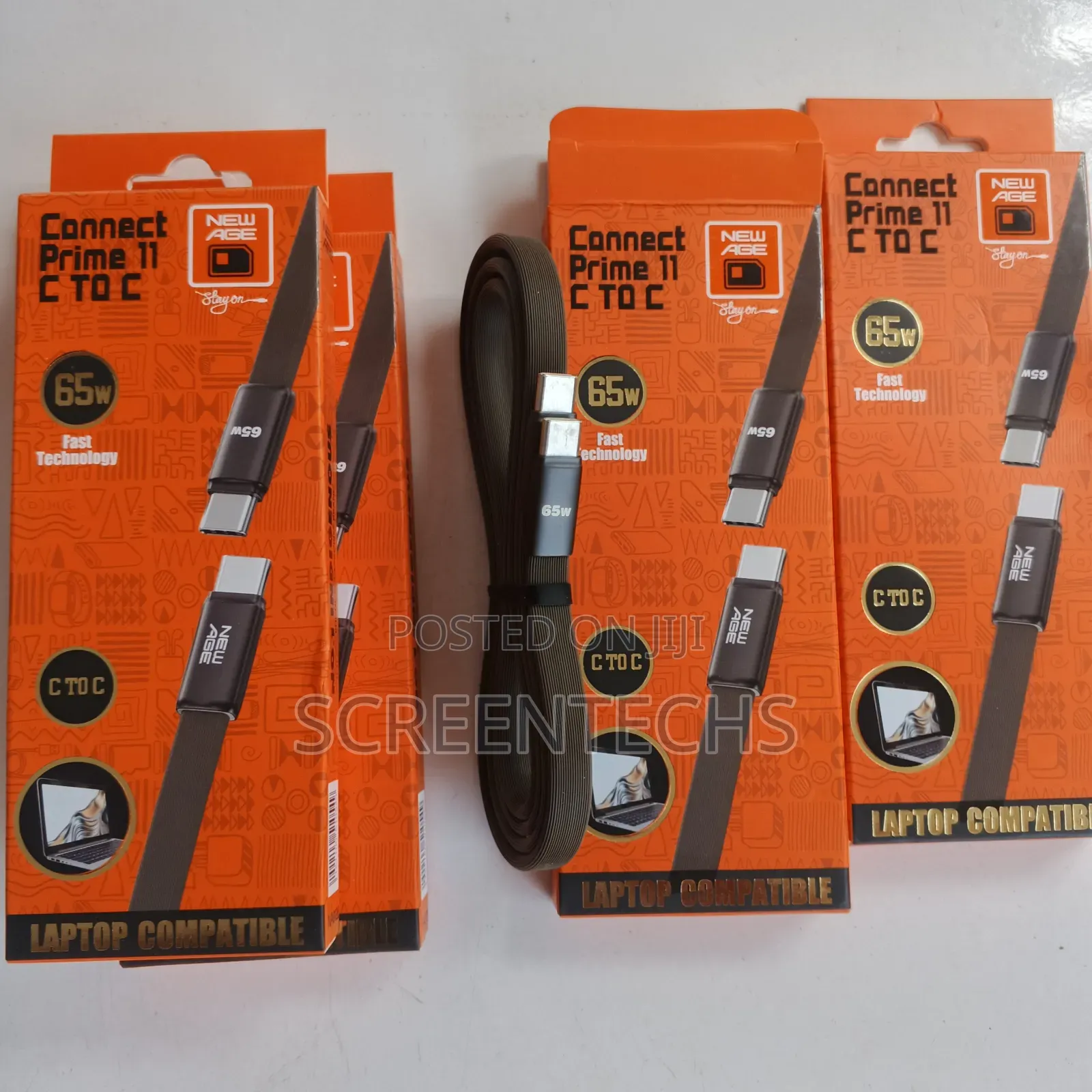 Original New Age 65W USB TYPE-C to TYPE-C Cord for Phones and Laptops