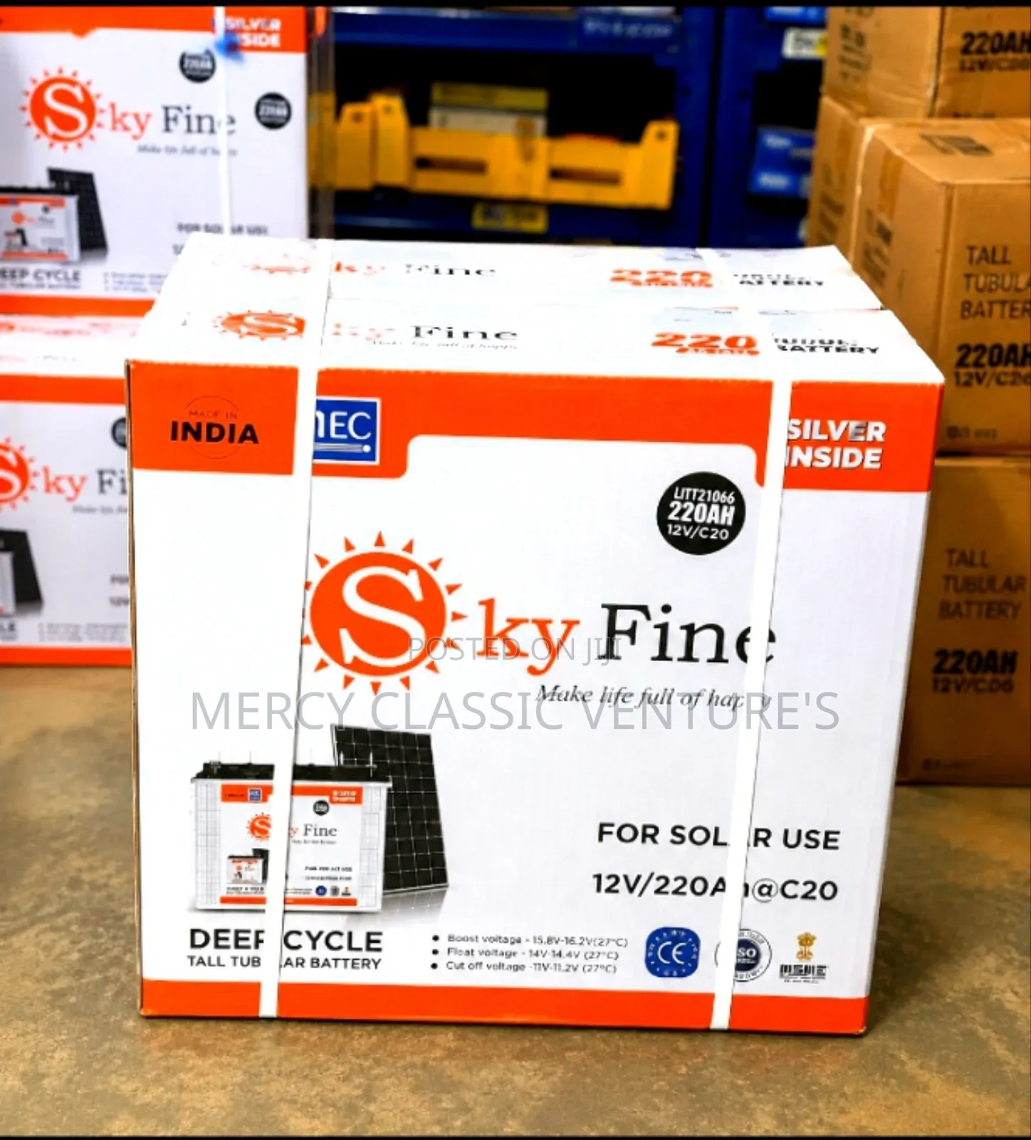 Sky Fine 220Ah 12V Deep Cycle Solar Tubular Battery–Long-Lasting Power