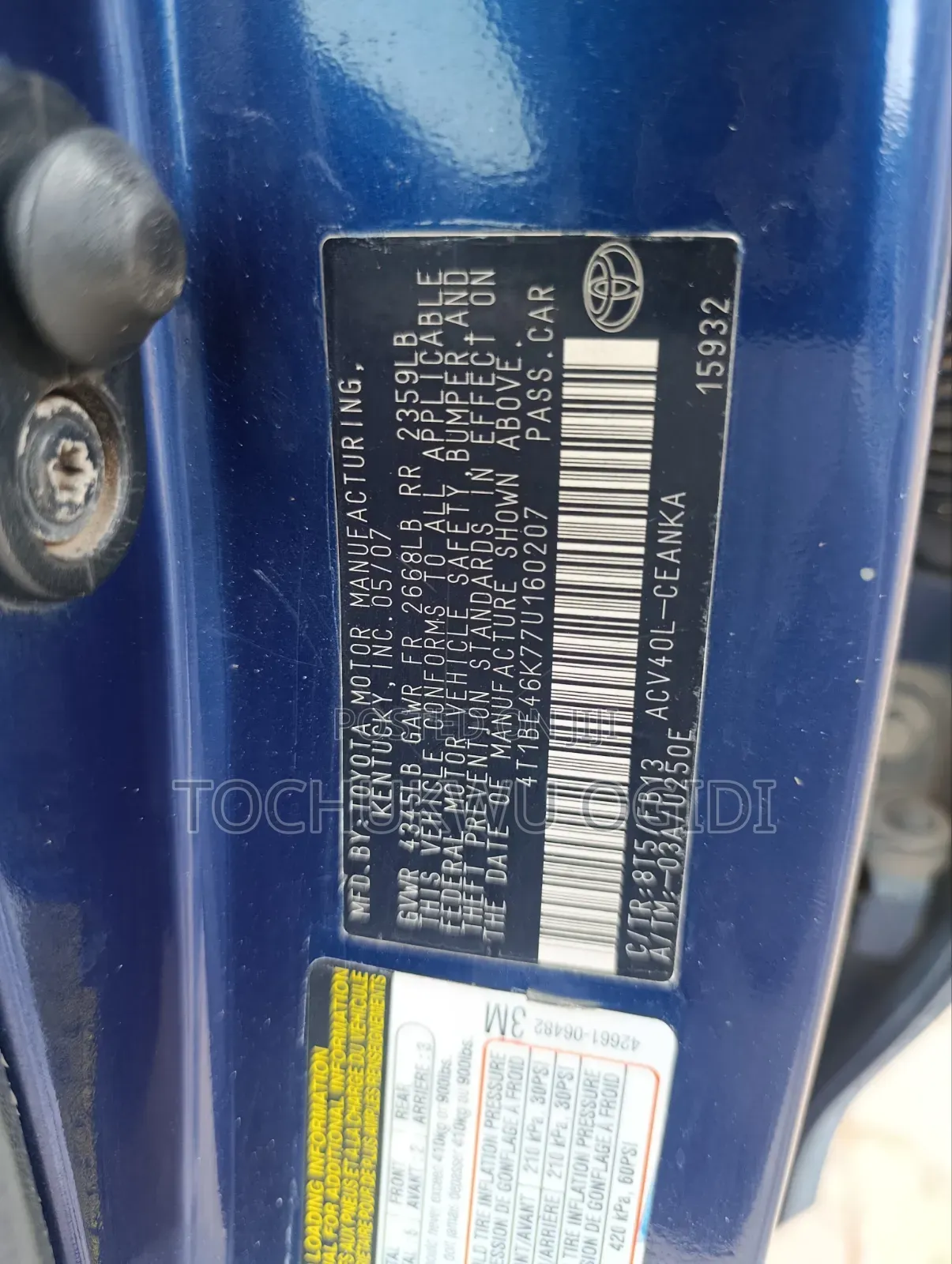 Toyota Camry 2008 Blue