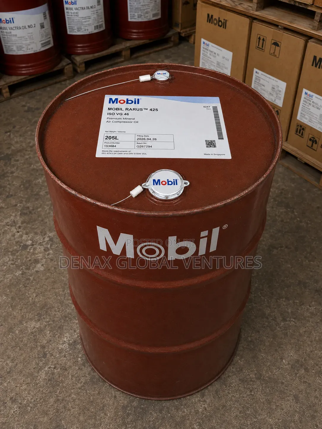 Mobil Rarus 425 ISO VG 46 Air Compressor Oil 208L