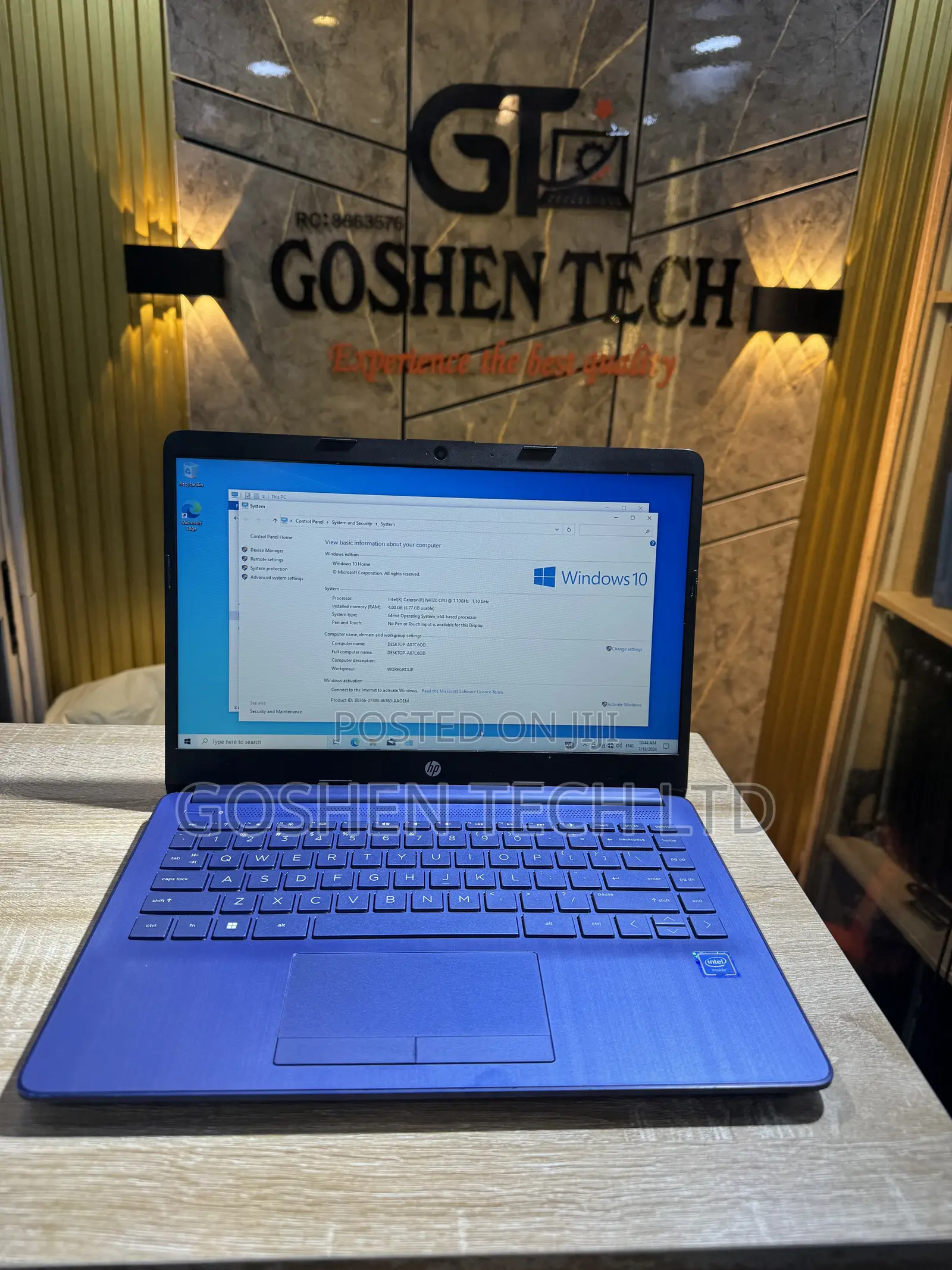 Laptop HP 14-dq1025cl 4GB Intel Celeron eMMC 60GB
