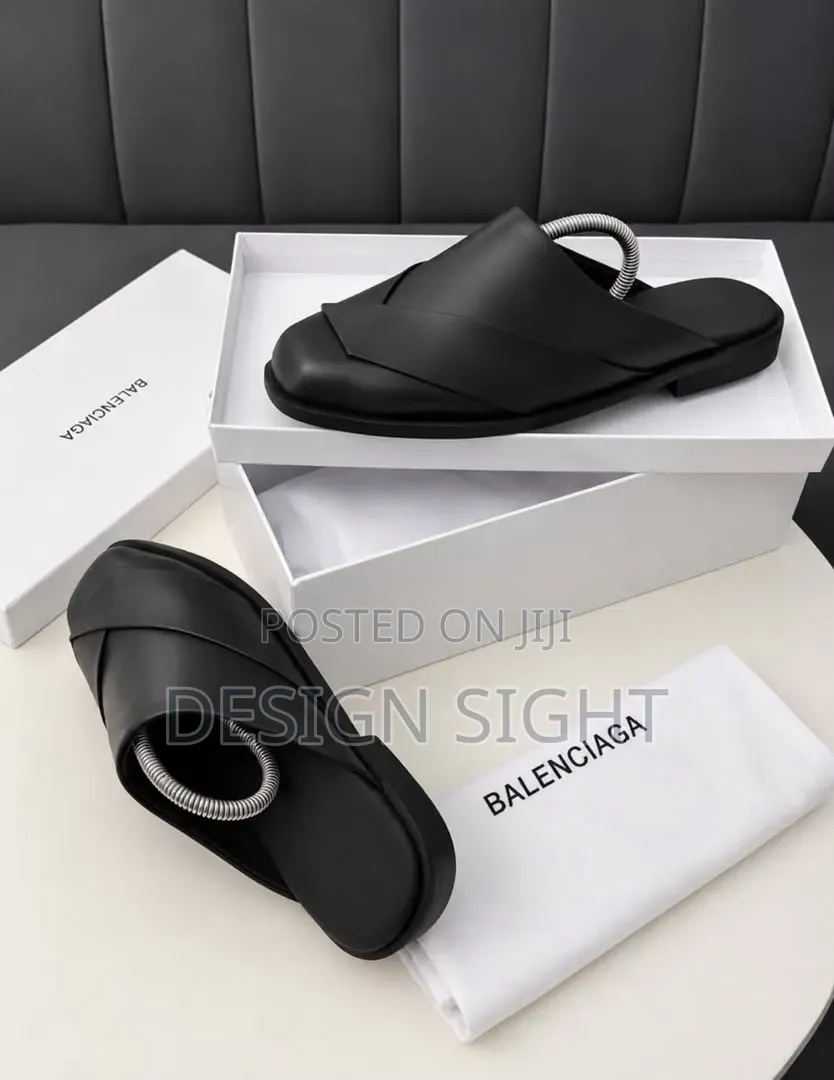 Balenciaga Criss-Cross Leather Half Shoes