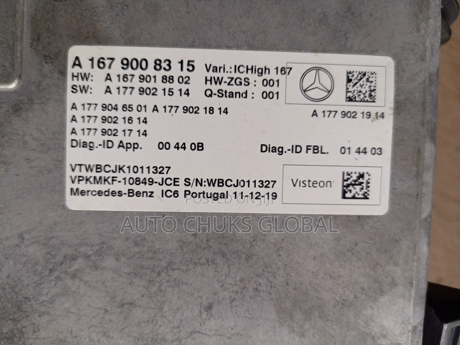 Mercedes Benz Gle W167 Instrument Cluster Control Unit